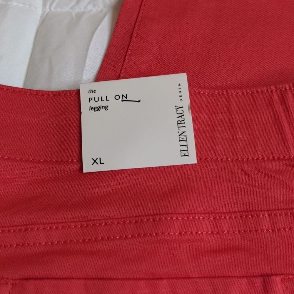 Ellen Tracy Denim XL Hot Pink The Pull On Legging in Hibiscus, NEW - Picture 11 of 11